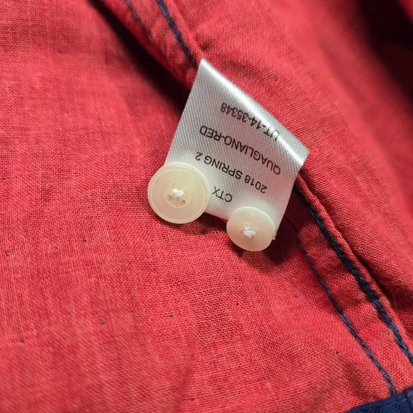 UNTUCKit Button Down Shirt Medium Blue Quagliano-Red Long Sleeve Cotton - Picture 6 of 9